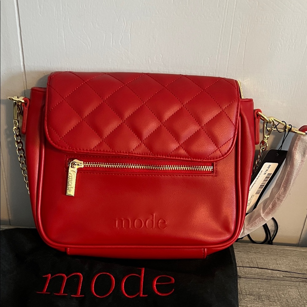 mode Red Quilted Women's Bag
